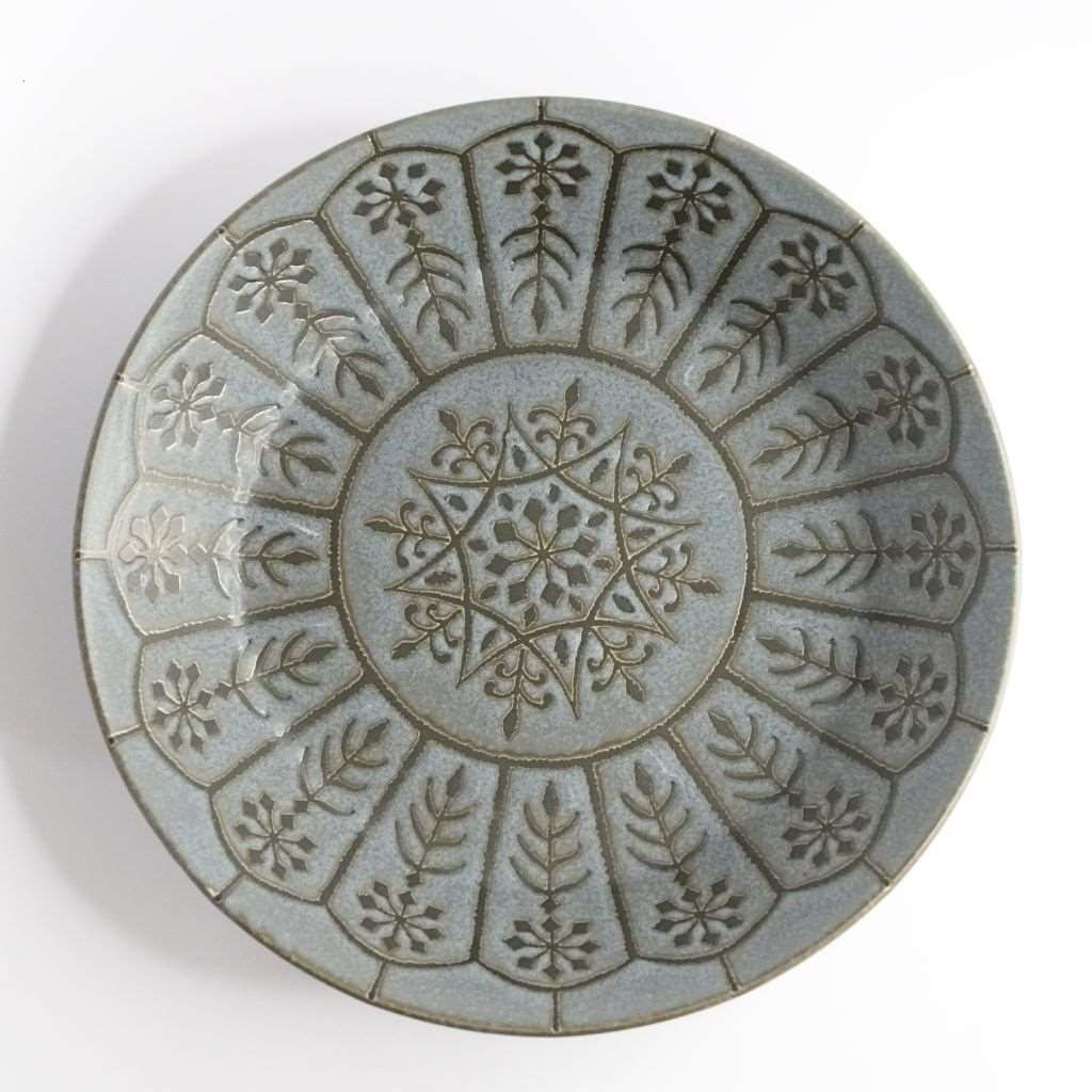 Arabesque Ceramic Dinner Plate Grey top