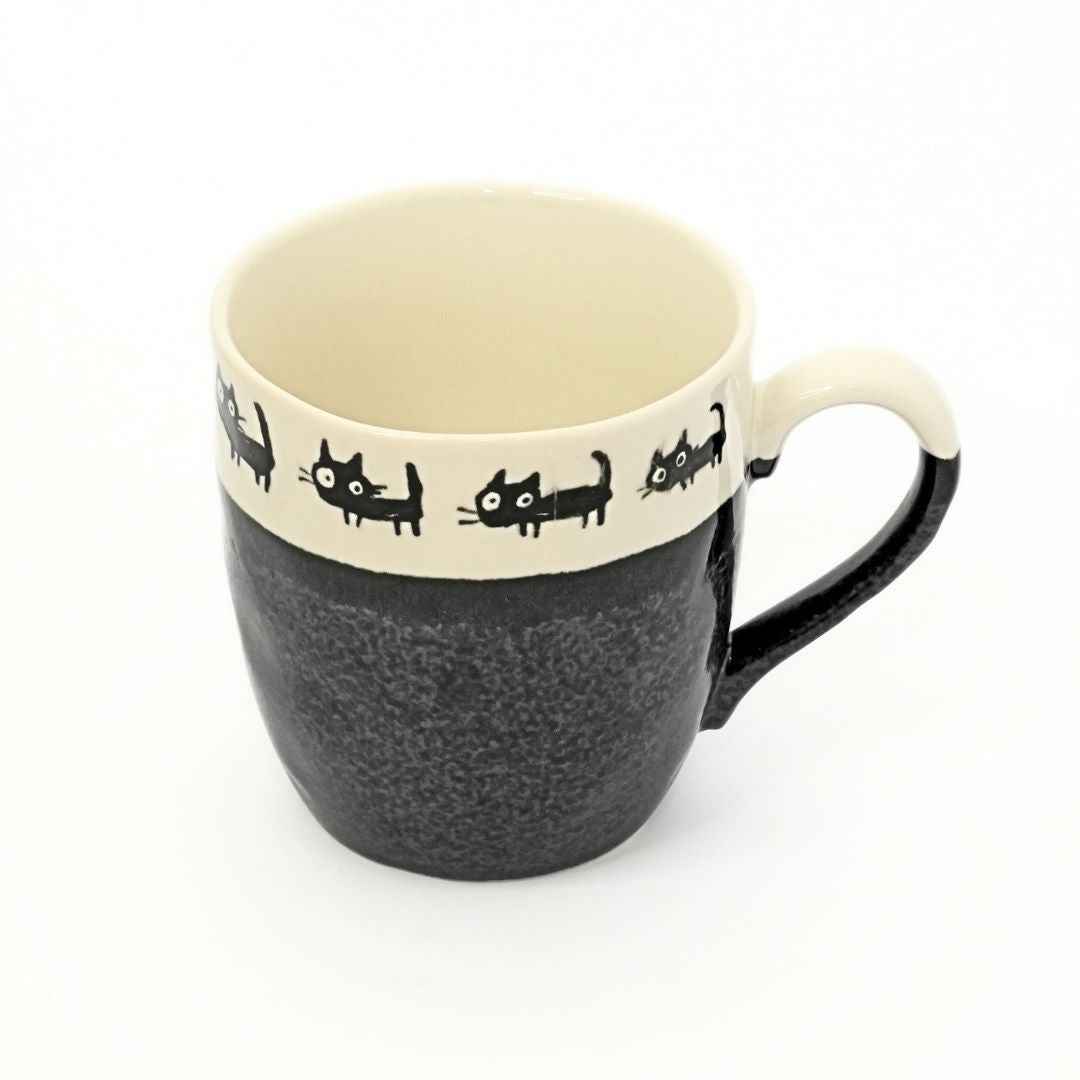 Big Eye Black Cat Ceramic Mug