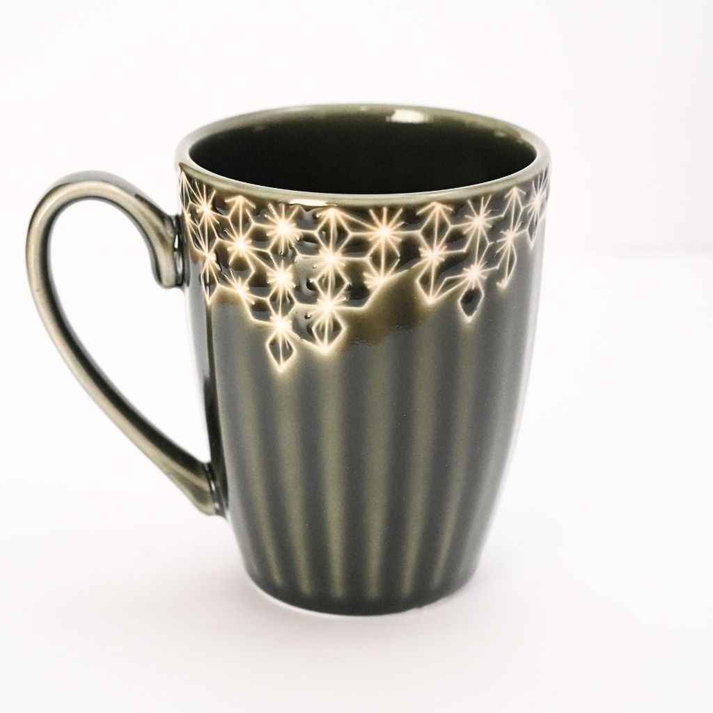 Mino Ware Hemp Leaf Ceramic Mug
