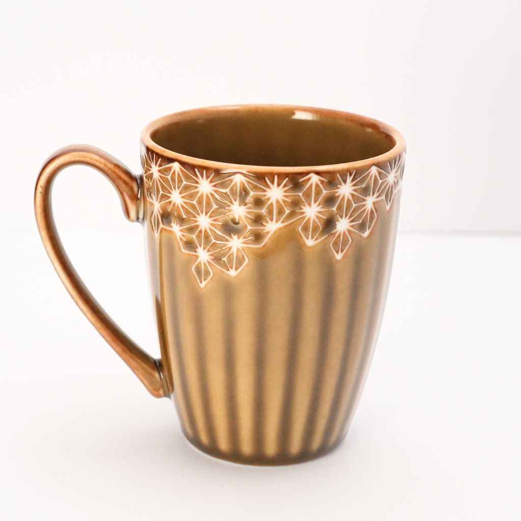 Mino Ware Hemp Leaf Ceramic Mug