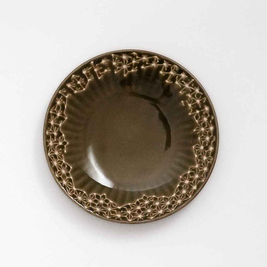 Mino Ware Hemp Leaf Ceramic Salad Plate