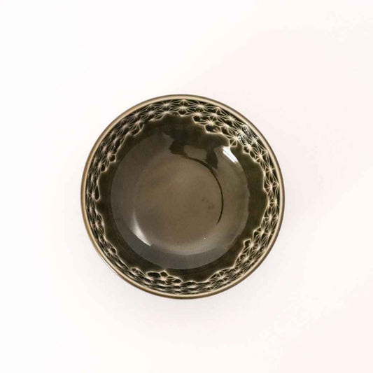 Mino Ware Hemp Leaf Ceramic Side Dish Bowl