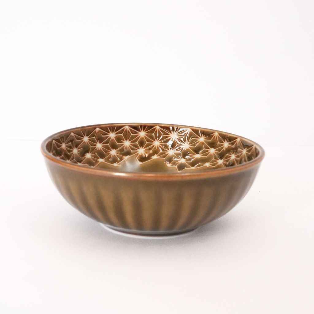 Mino Ware Hemp Leaf Ceramic Side Dish Bowl