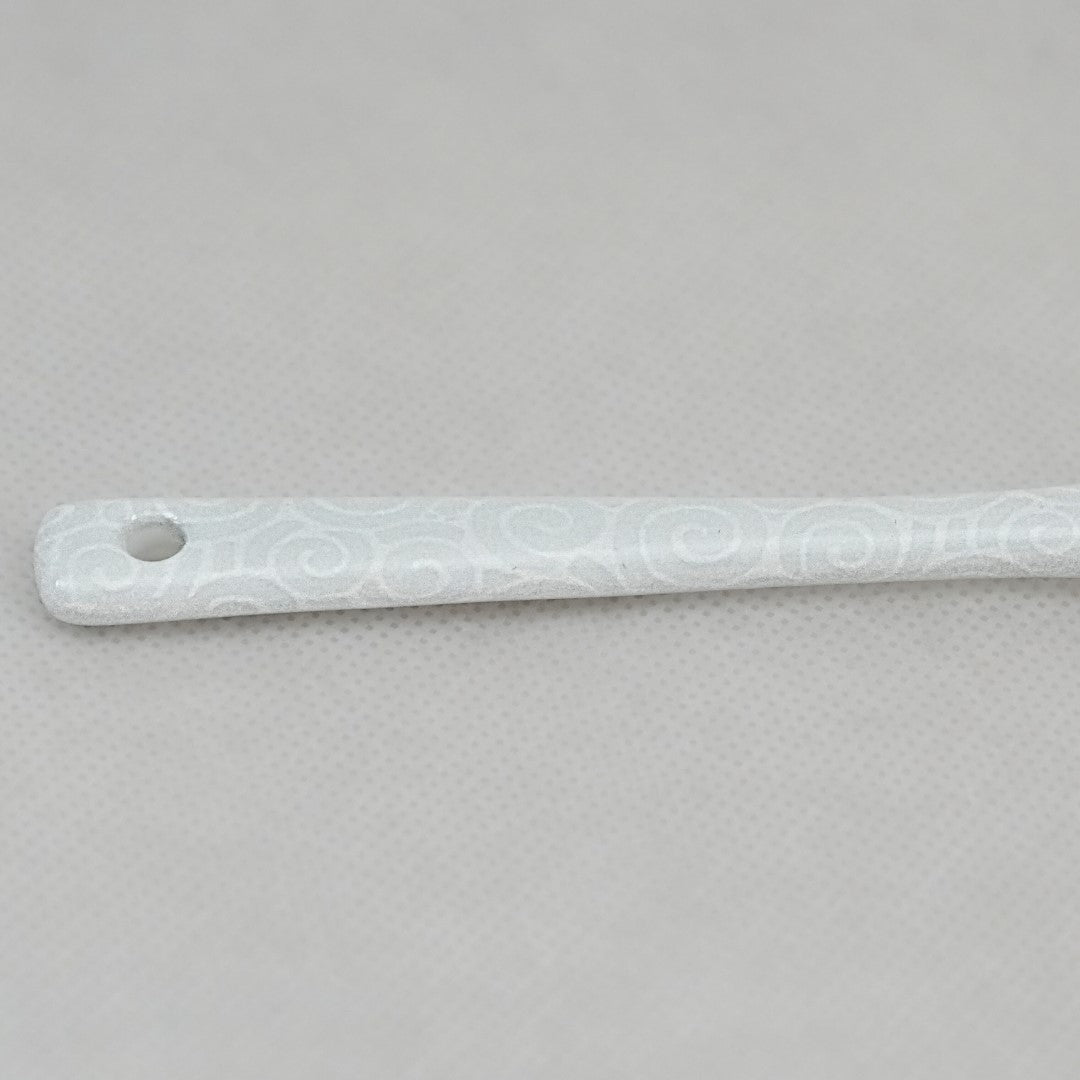 Japanese Karakusa Pattern Porcelain Tea Spoon - White handle
