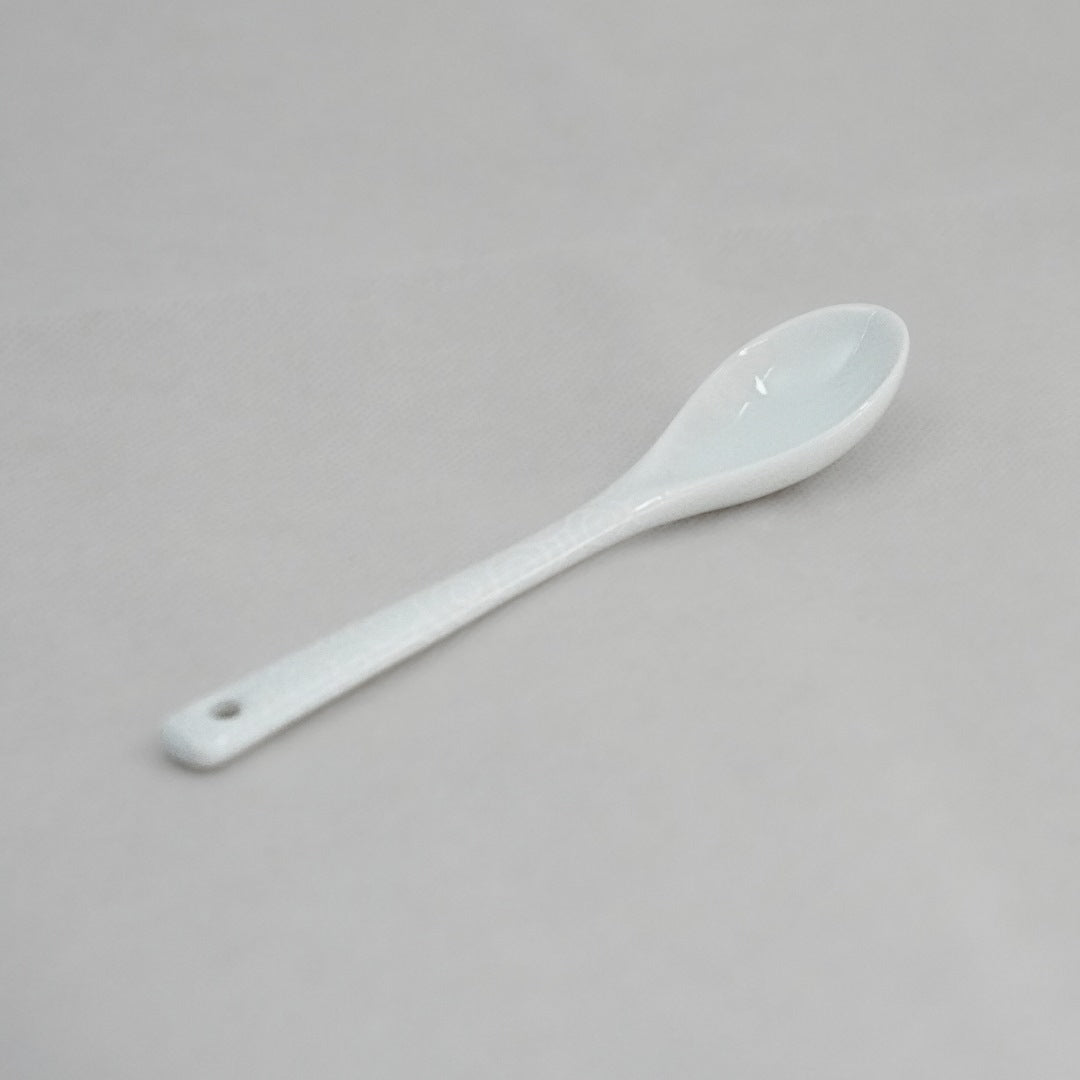 Japanese Karakusa Pattern Porcelain Tea Spoon - White