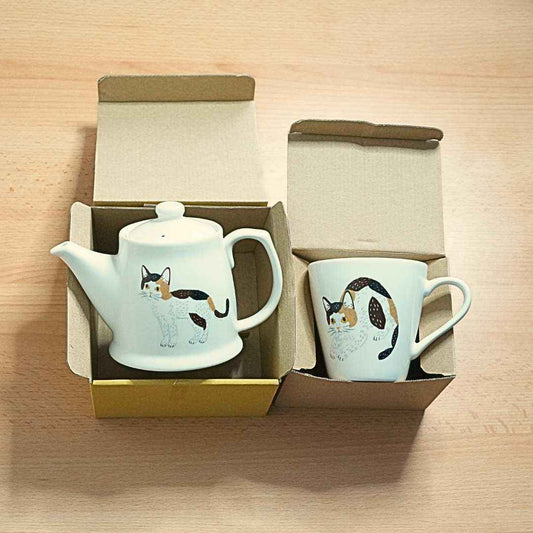 Japanese Porcelain Cat Tea Set