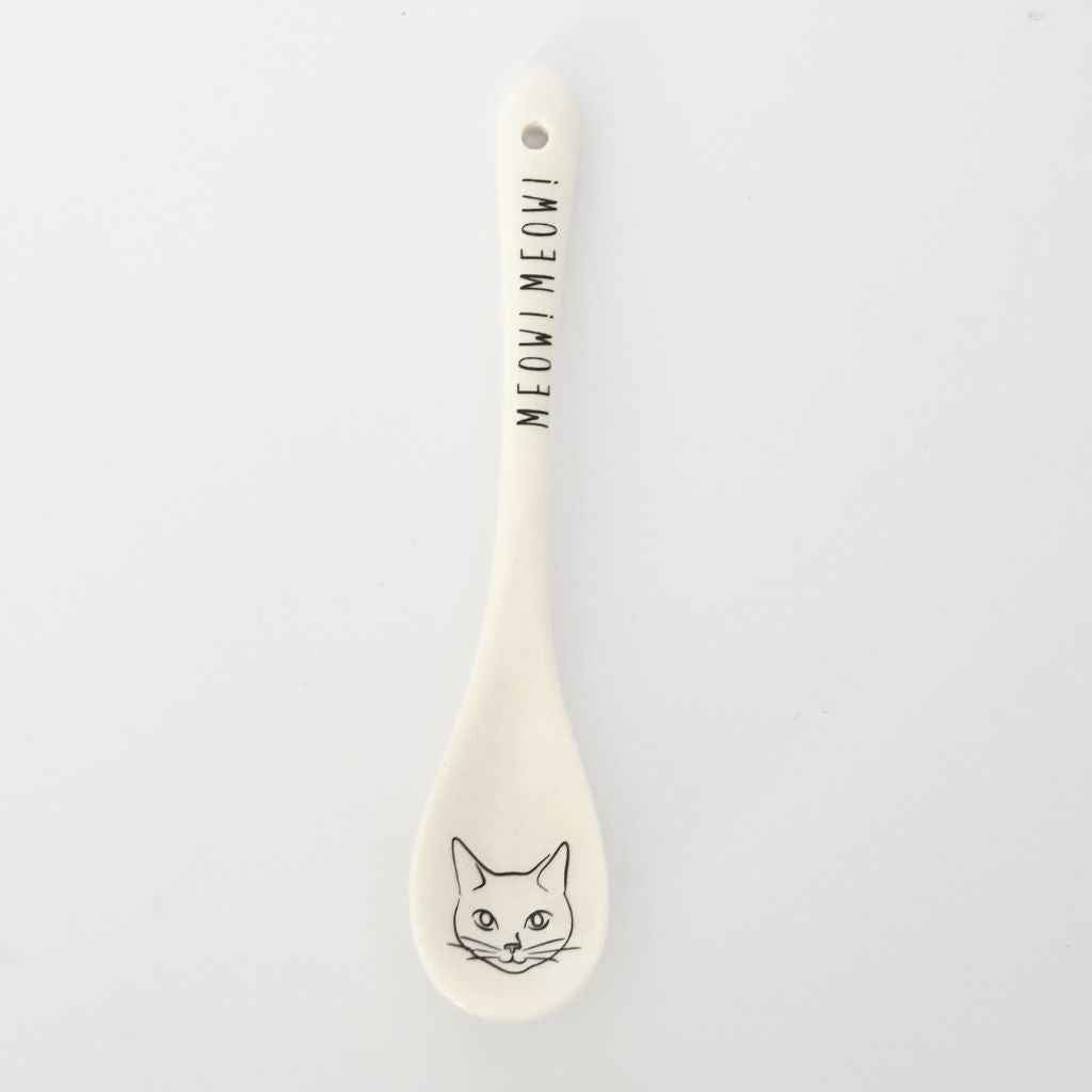 Cute Cat Spoon - White