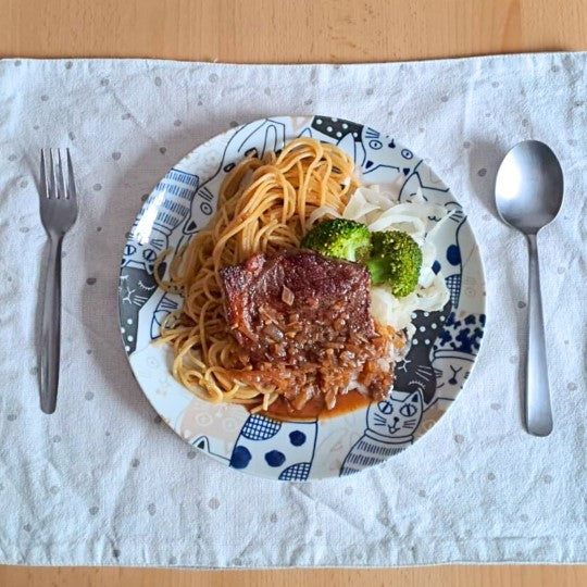 Mino Ware Awakasa Cats Downtown Story Dinner Plate-food