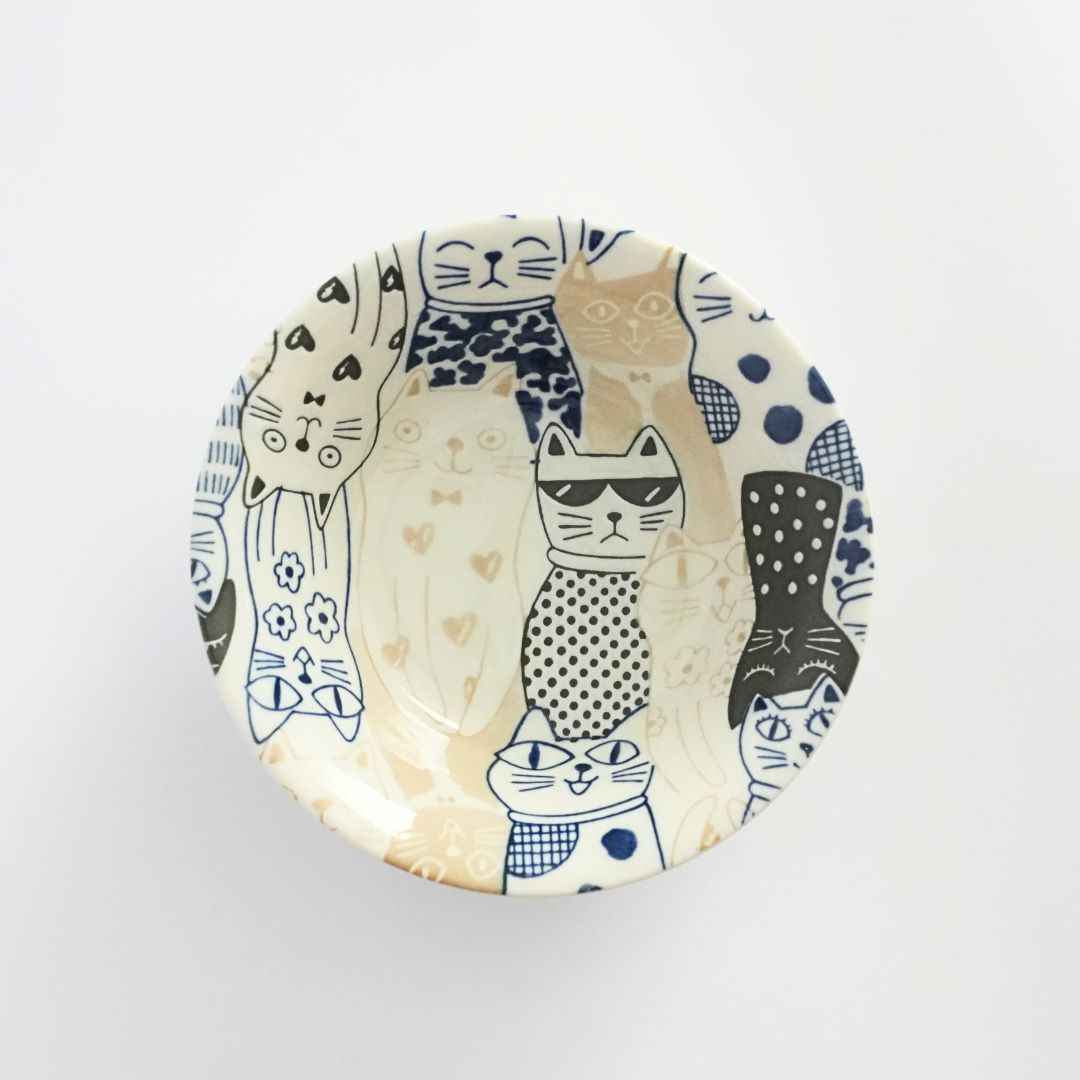 Mino Ware Awakasa Cats Downtown Story Rice Bowl