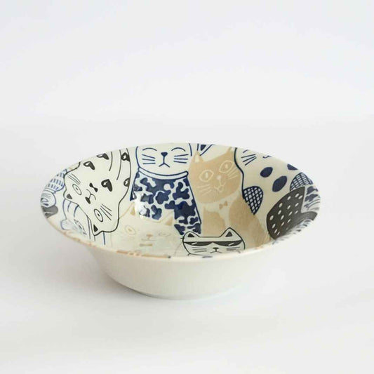 Mino Ware Awakasa Cats Downtown Story Rice Bowl