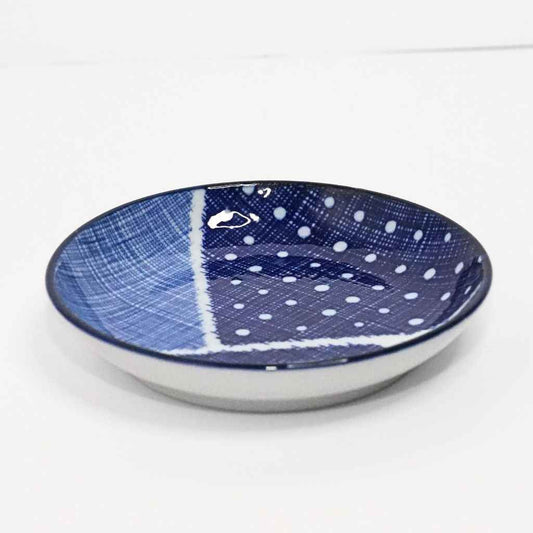 Mino Ware Checkered Pattern Small Plate