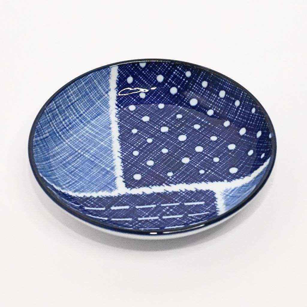 Mino Ware Checkered Pattern Small Plate