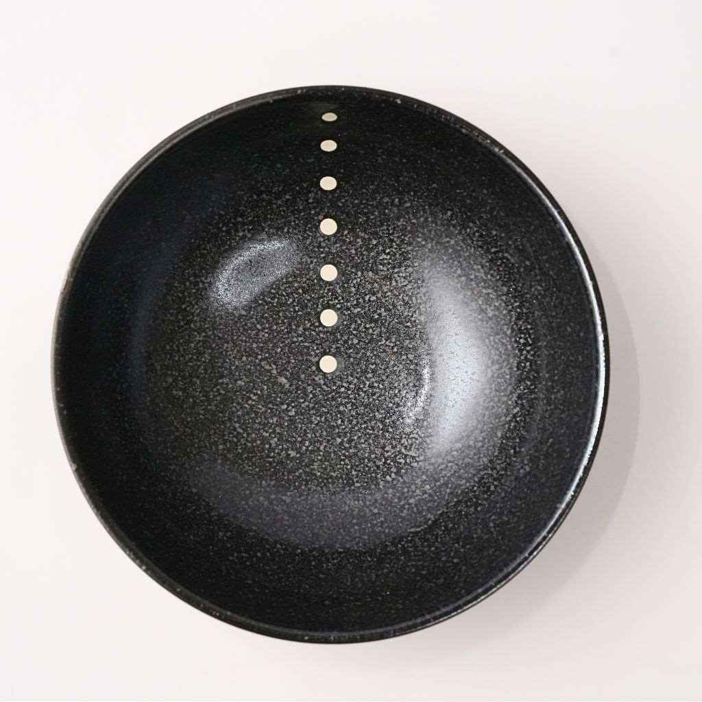Mino Ware Polka Dot Large Ceramic Ramen Bowl