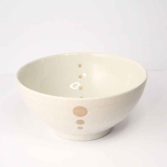 Mino Ware Polka Dot Ceramic Ramen Bowl
