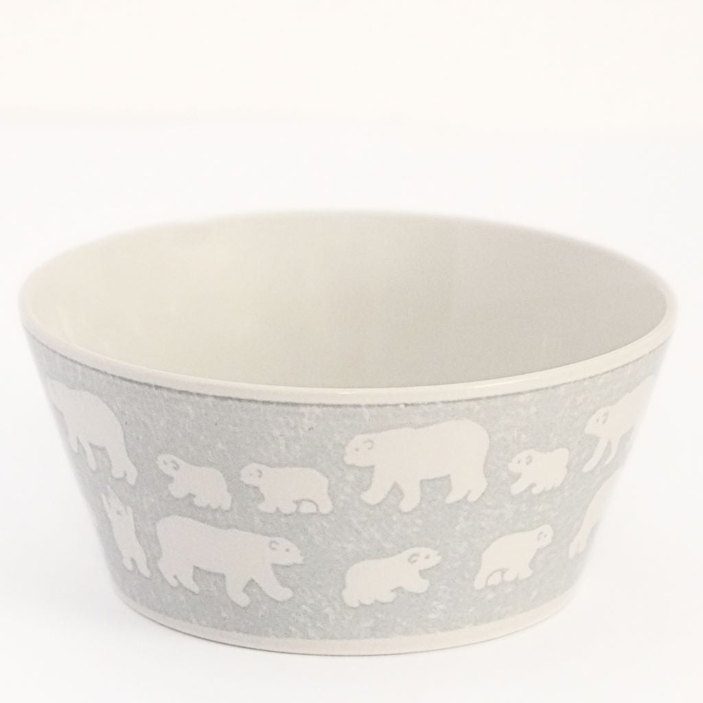 White Bear Ceramic Soup Bowl - grey - top