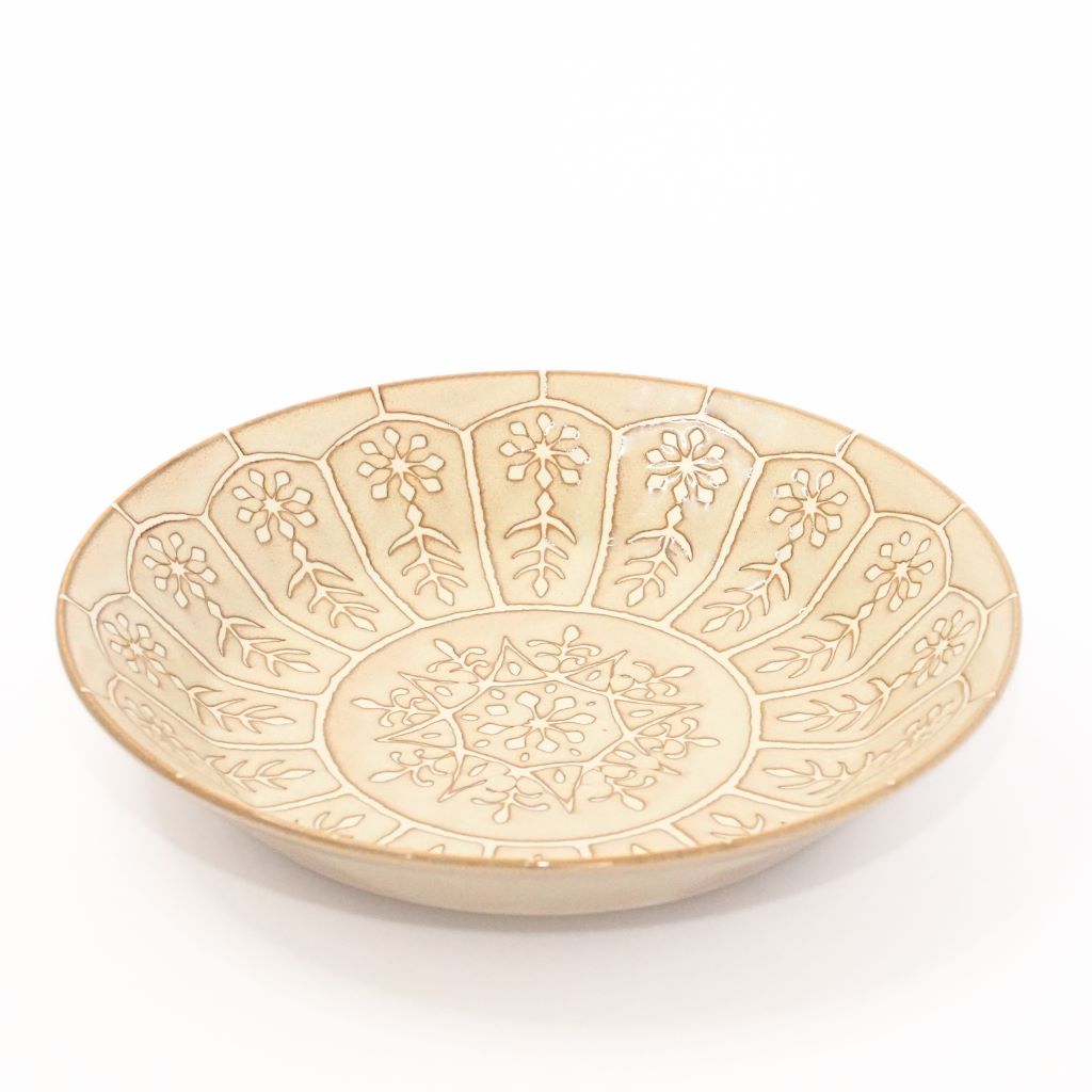 Arabesque Ceramic Dinner Plate - Beige - side