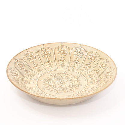 Arabesque Ceramic Dinner Plate - Beige - side