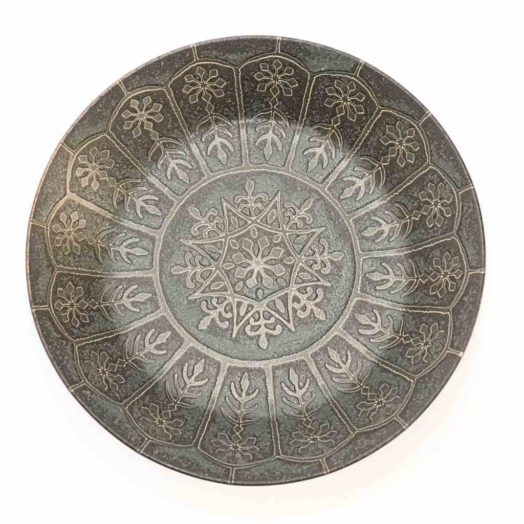 Arabesque Ceramic Dinner Plate Black top