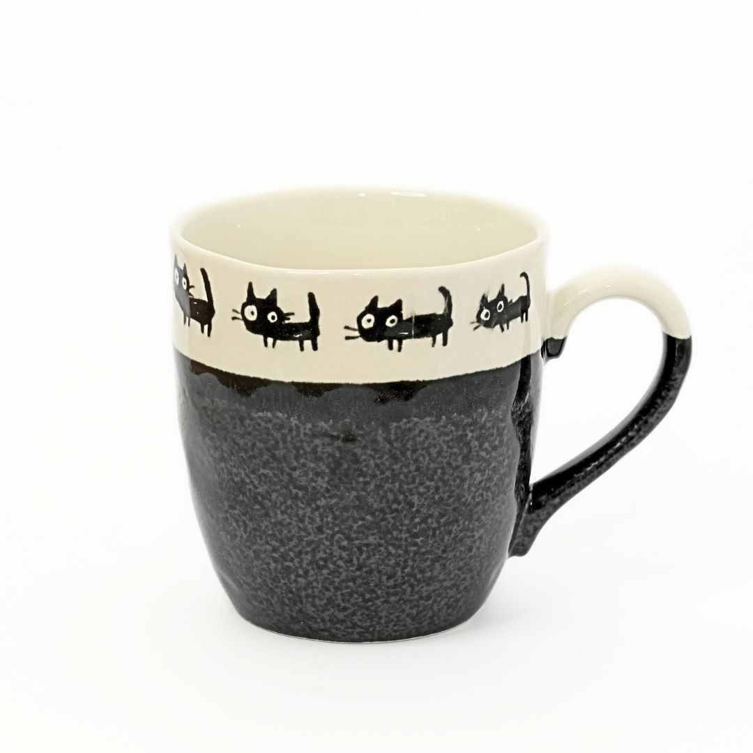 Big Eye Black Cat Ceramic Mug