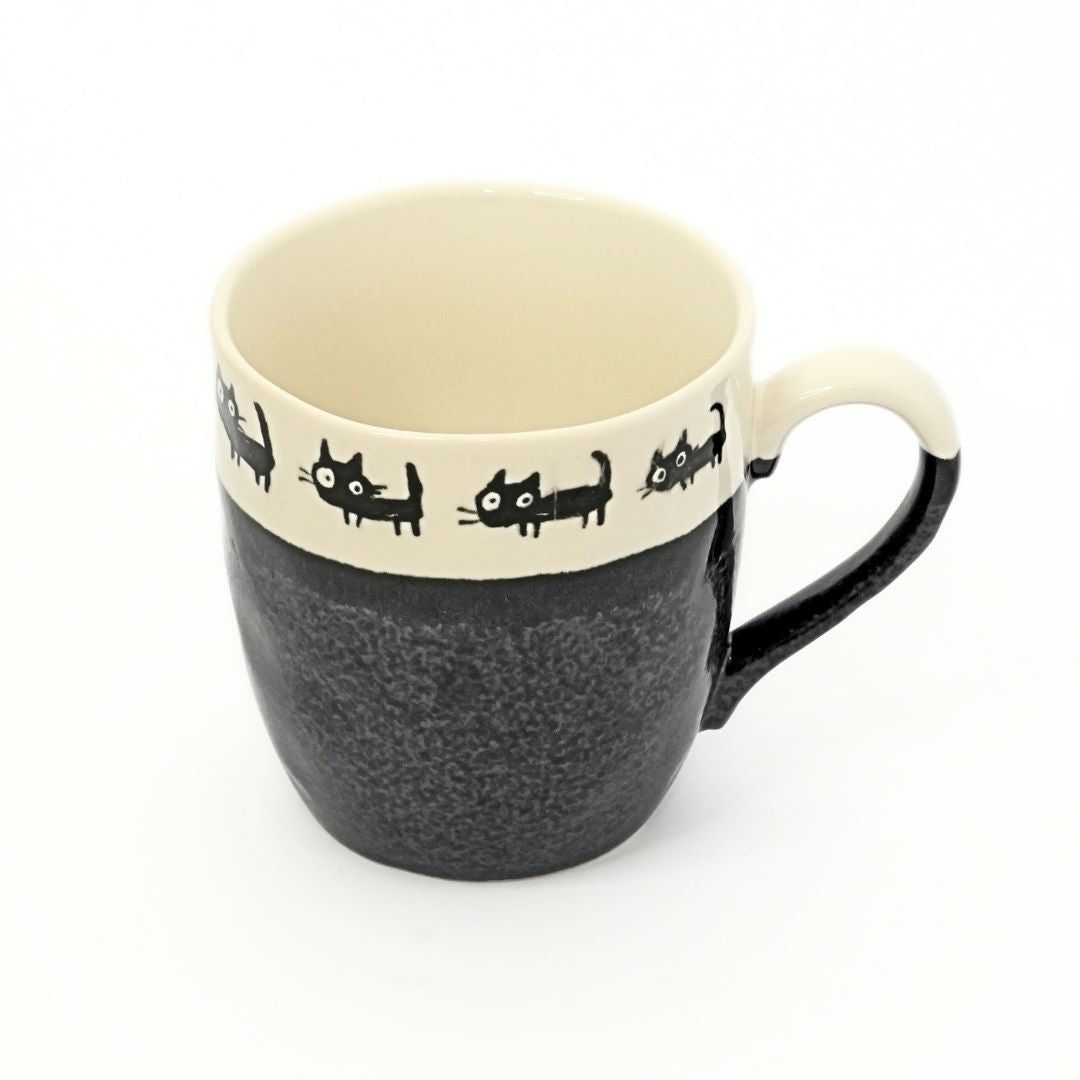 Big Eye Black Cat Ceramic Mug - top