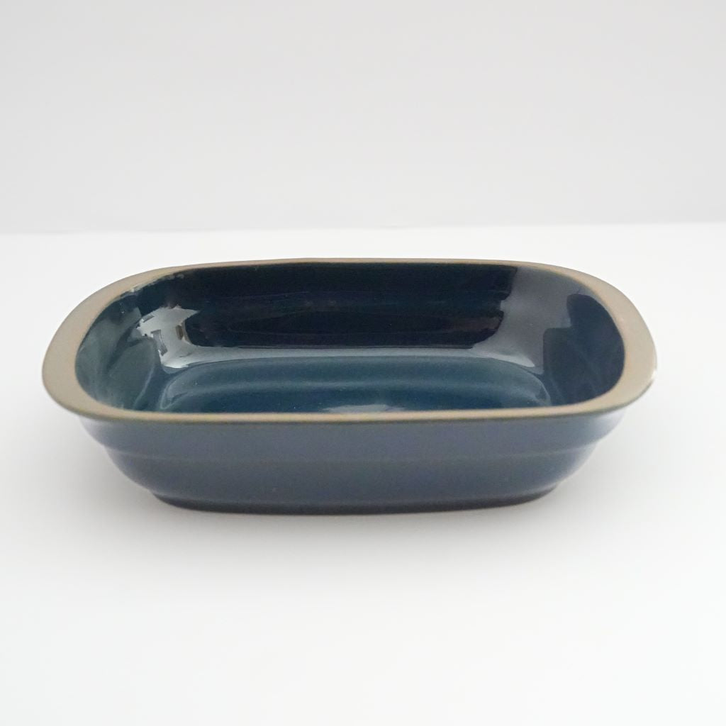 Ceramic Rectangular Oven Dish - Navy Blue - side