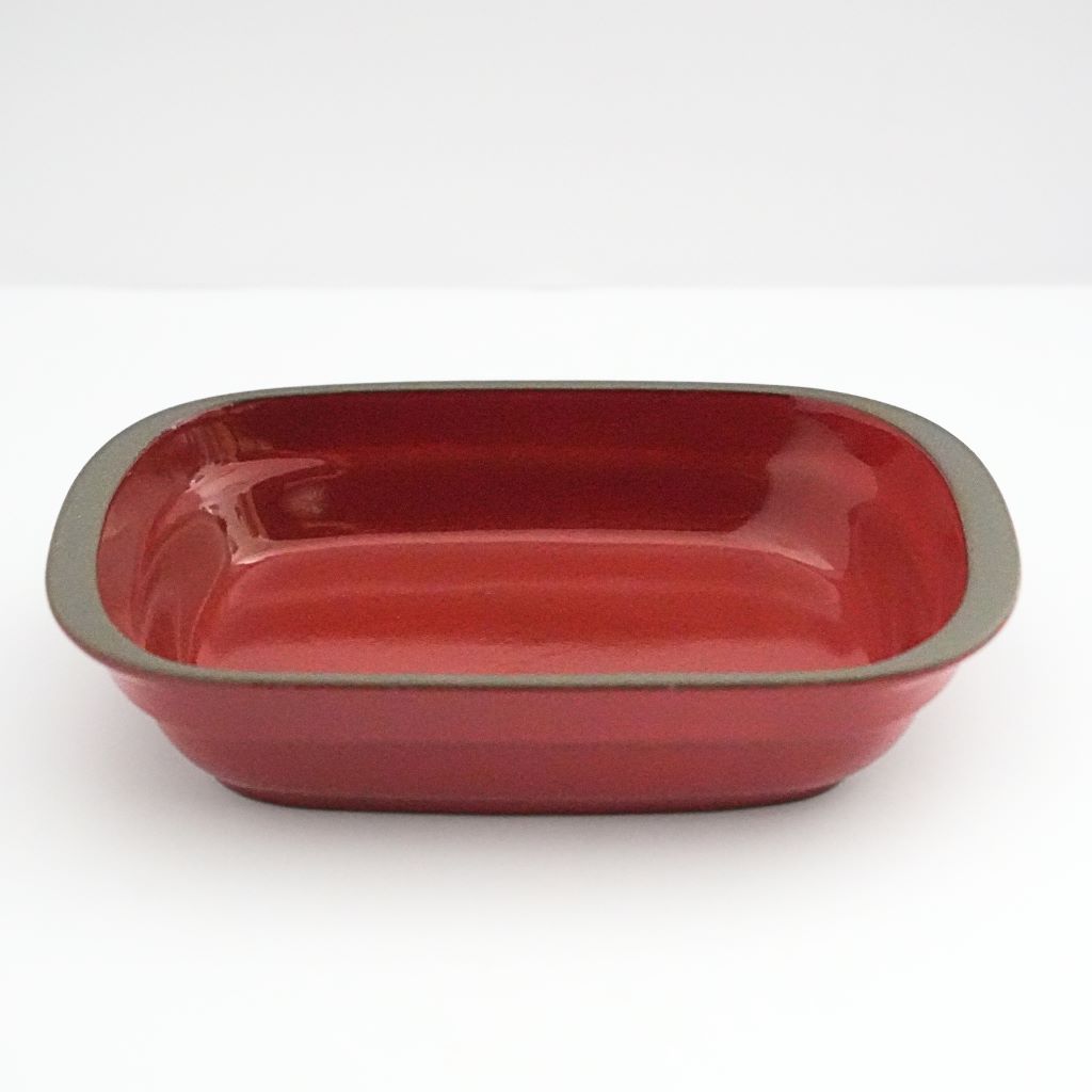 Ceramic Rectangular Oven Dish - Red - side