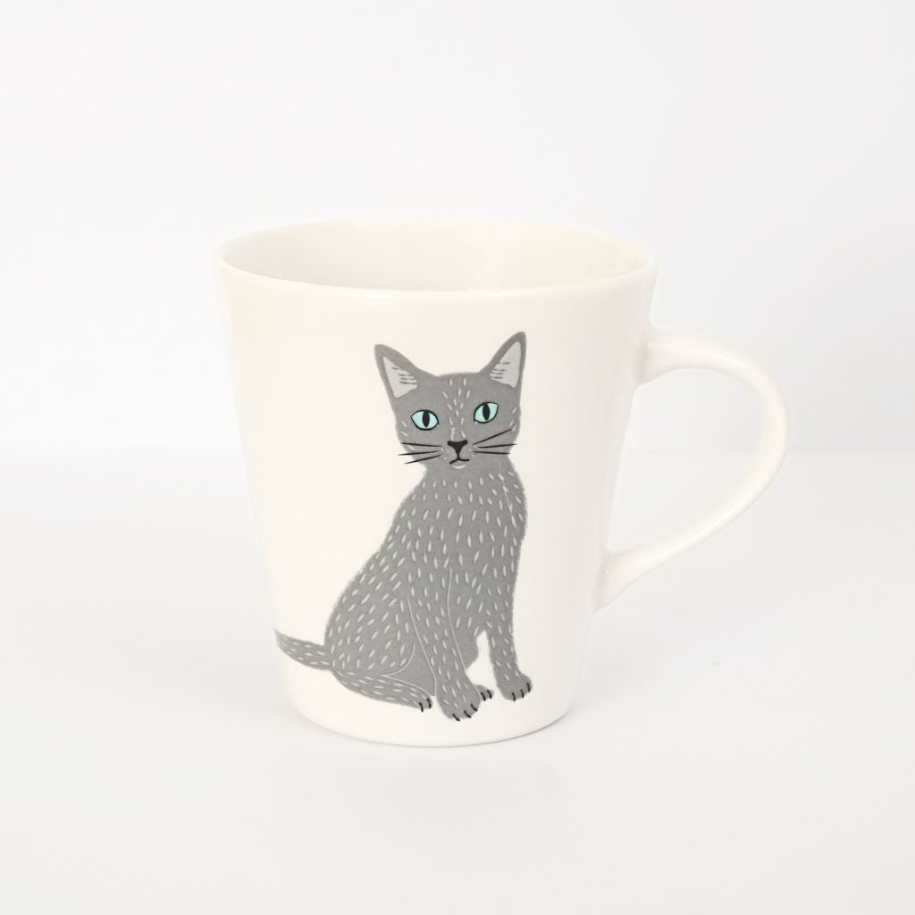 Cute Cat Triangular Mug - Grey