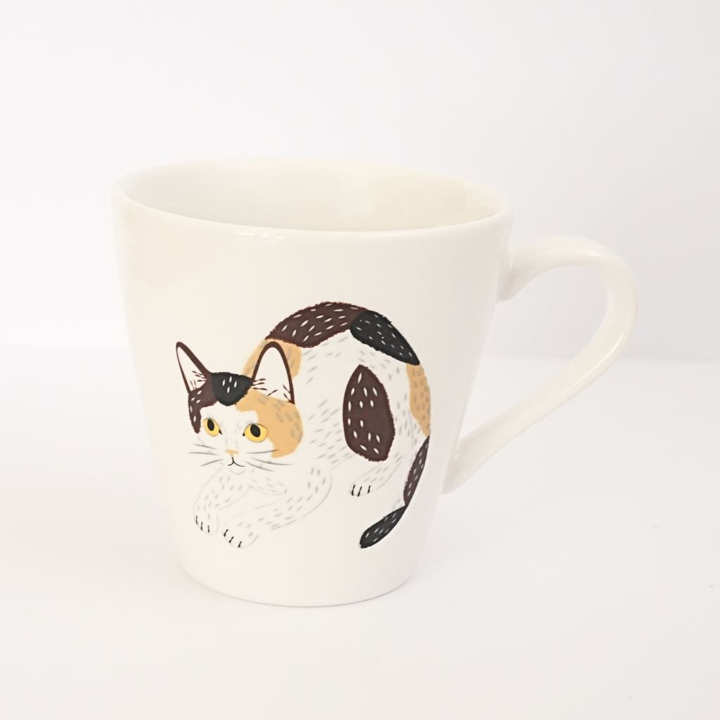 Cute Cat Triangular Mug - Tricolour