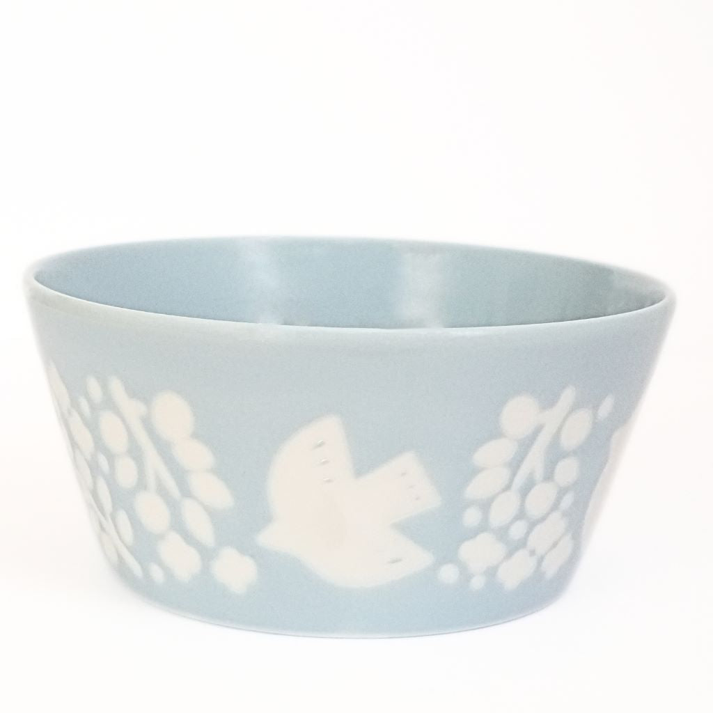 Flying Bird Ceramic Soup Bowl - sky blue