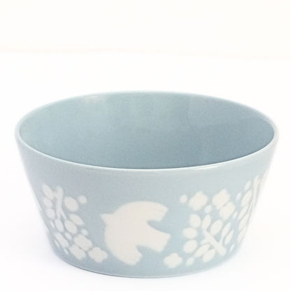 Flying Bird Ceramic Soup Bowl - sky blue - top