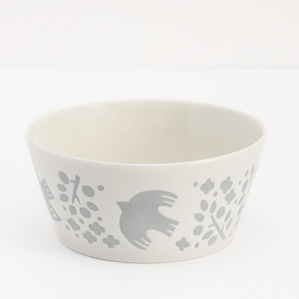 Flying Bird Ceramic Soup Bowl - white - top