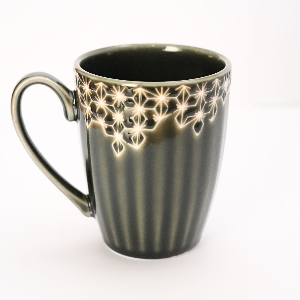 Hemp Leaf Ceramic Mug - Green