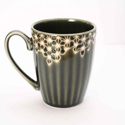 Mino Ware Hemp Leaf Ceramic Mug