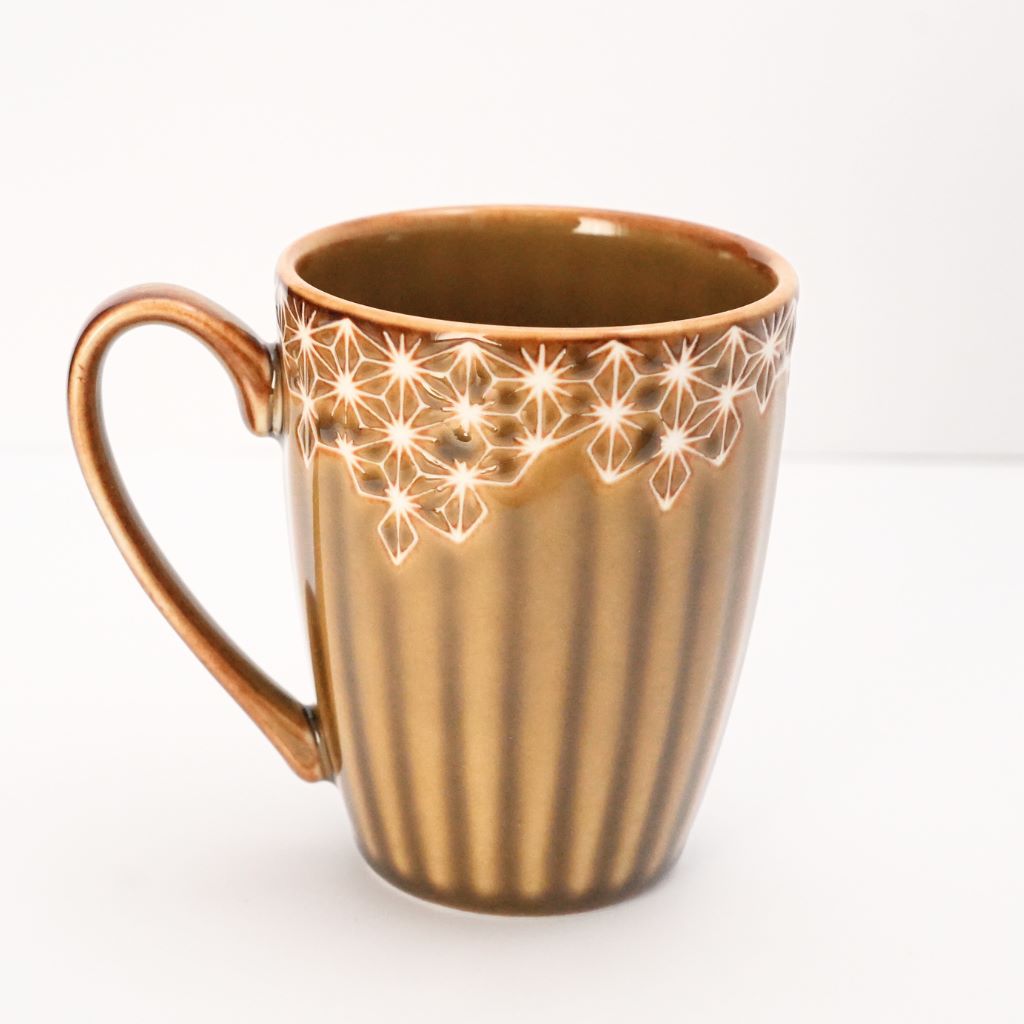 Hemp Leaf Ceramic Mug - Light Brown