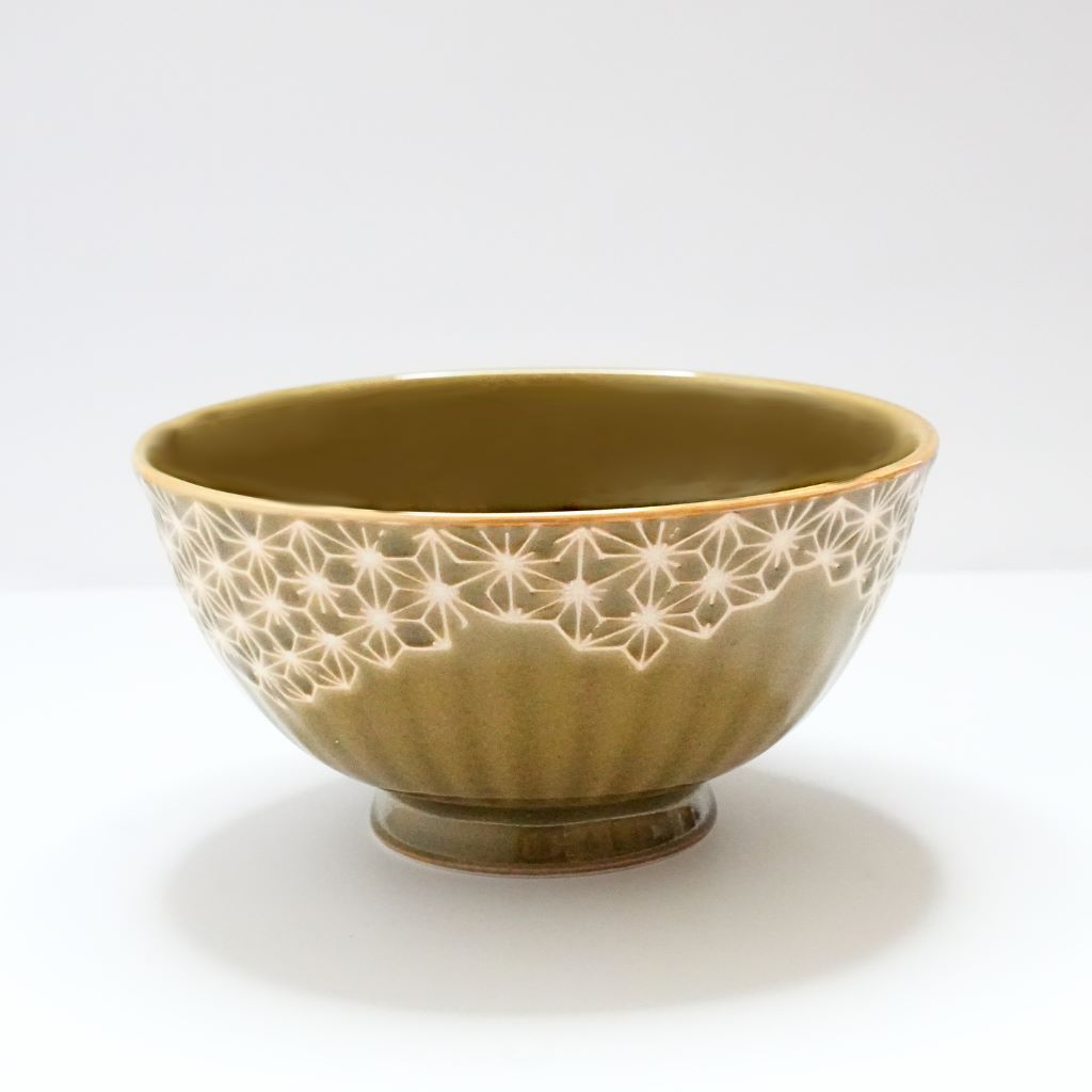 Hemp Leaf Rice Bowl - Light Brown - side