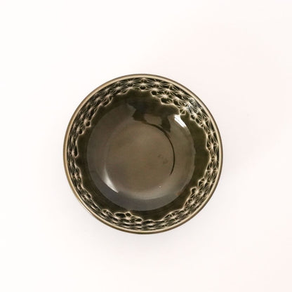 Hemp Leaf Side Dish Bowl - Green - top