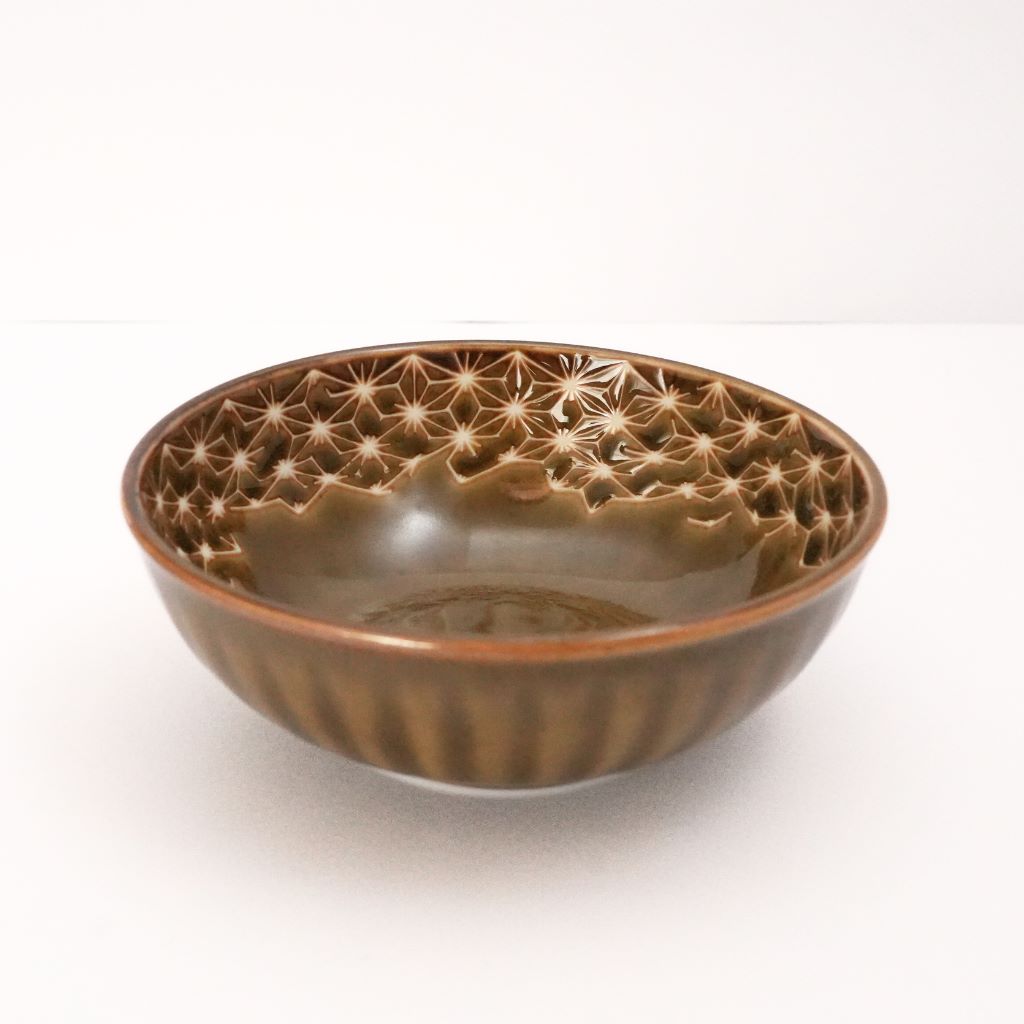 Hemp leaf Side Dish Bowl - Light Brown - side