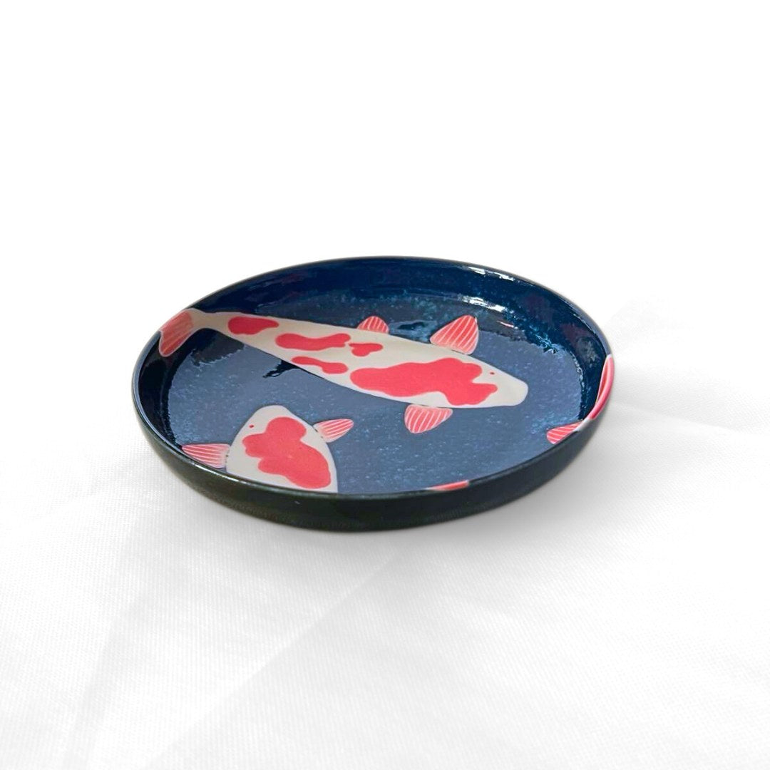 Japanese Koi Fish Dinner Plate - side1a - Hey Soul Hugs