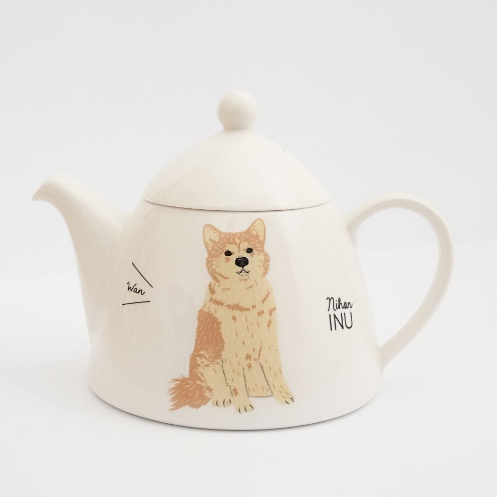 Japanese Porcelain Dog Teapot - Akita Inu