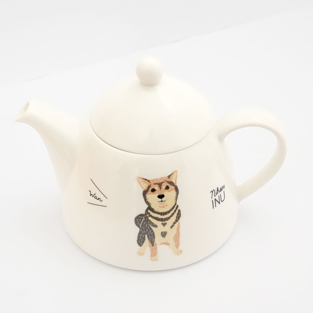 Japanese Porcelain Dog Teapot - Shiba Inu - side