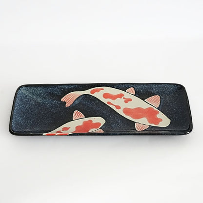 Japanese Koi Fish Serving Platter - side