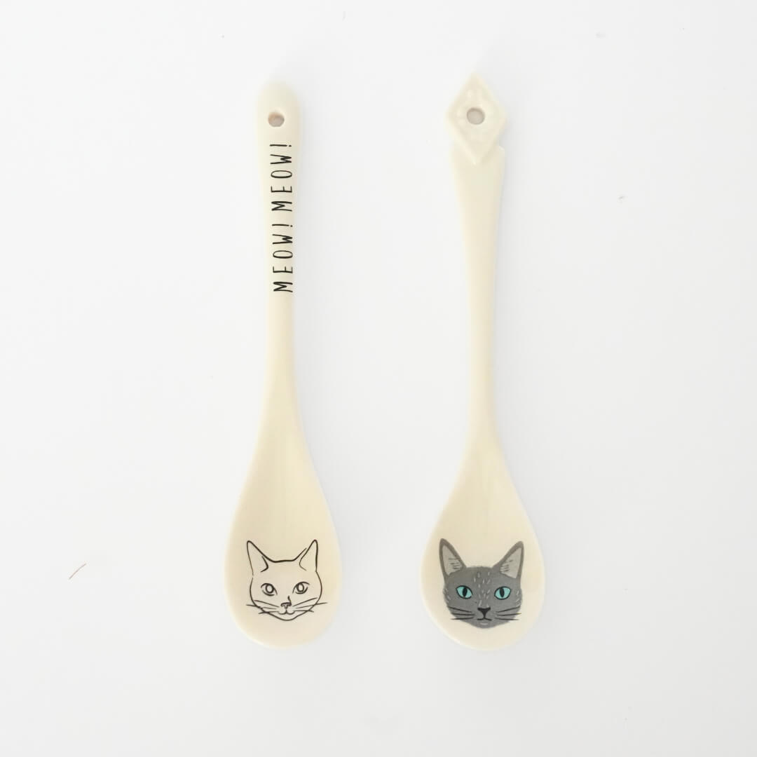 Japanese Porcelain Cat Tea Spoon