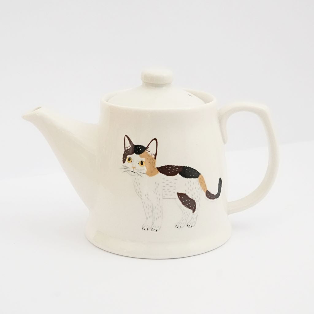 Japanese Porcelain Cat Teapot - Tricolour