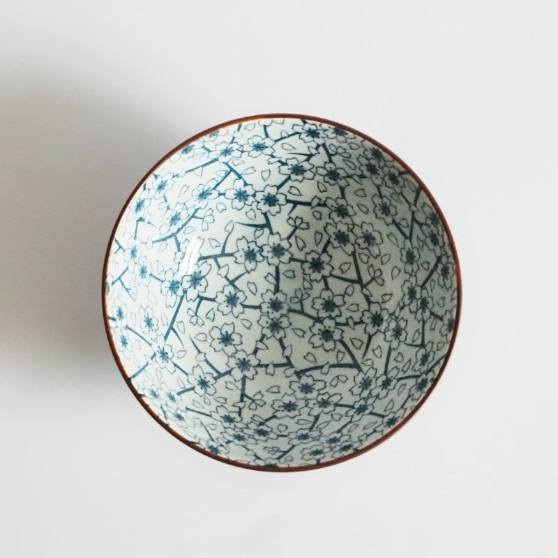 Japanese Porcelain Floral Pattern Rice Bowl- Cherry Blossom- Top