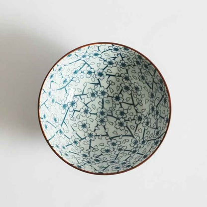 Japanese Porcelain Floral Pattern Rice Bowl