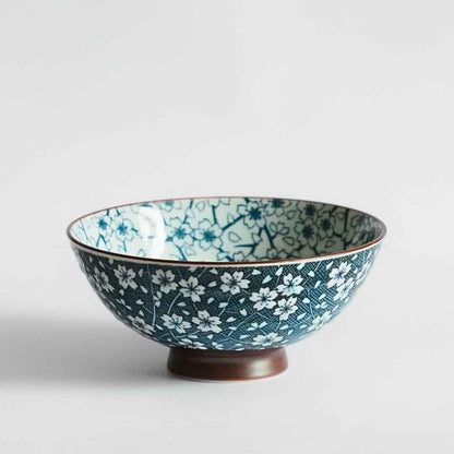 Japanese Porcelain Floral Pattern Rice Bowl