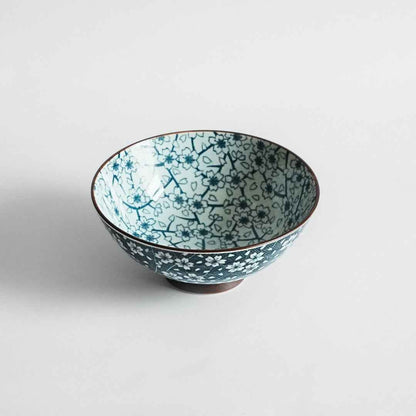 Japanese Porcelain Floral Pattern Rice Bowl