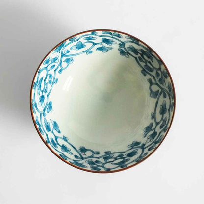 Japanese Porcelain Floral Pattern Rice Bowl