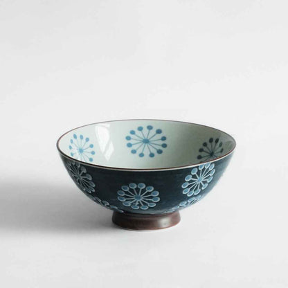 Japanese Porcelain Floral Pattern Rice Bowl