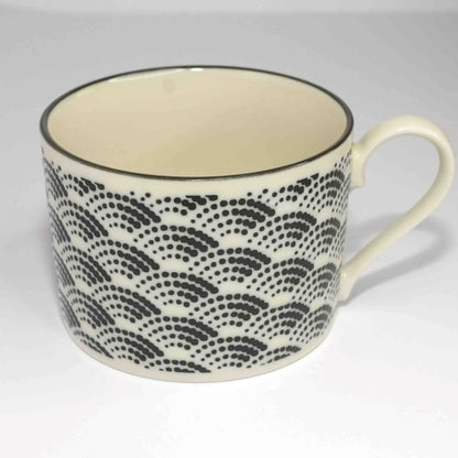 Komon Japanese Ceramic Tea Set wave pattern coffee mug